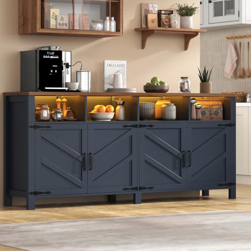 Buffet Sideboard with Storage with Power Outlets & LED Light