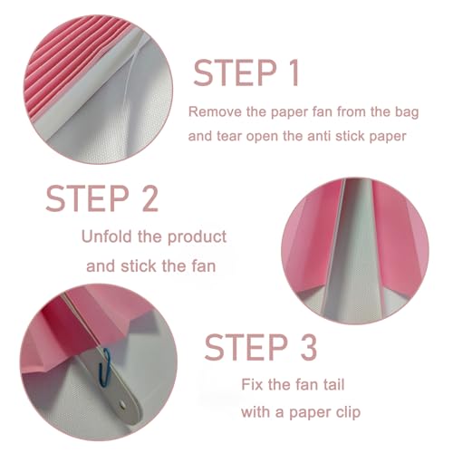 Pink Party Decorations Pink Hanging Ceiling Paper Fans 12in DIY Set