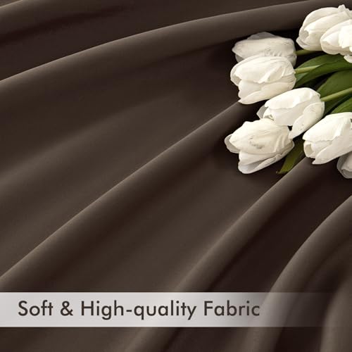 Chocolate Brown Back Tab Blackout Curtains 52x96 Inch Long 2 Panels (2 Count)