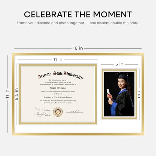 11x18 Gold Diploma Frame (2 Count)