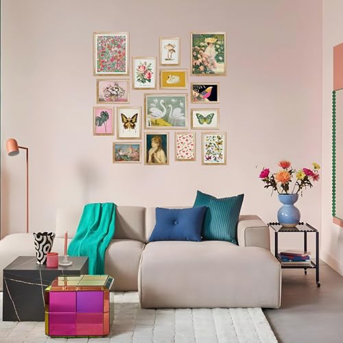 15 Pcs FRAMED Eclectic Wall Decor (15 Count)