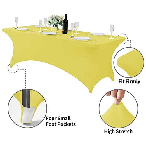 Spandex Table Cover for 8FT or 4ft or 6ft Table Universal Fitted Stretch Tablecloth for Party