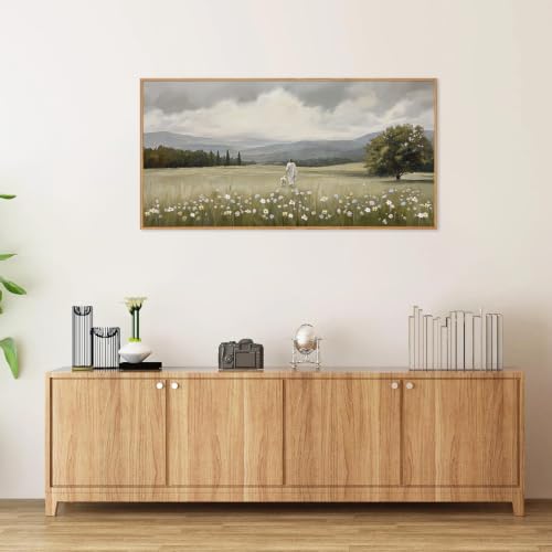 Jesus and Lamb Framed Canvas Wall Art