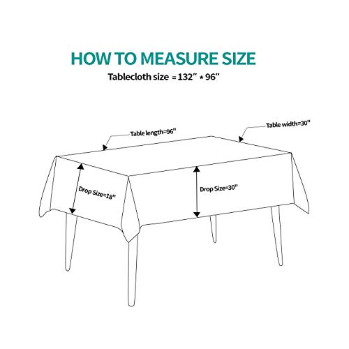 90x132 Inch Tablecloth for 6 Foot Rectangle Tables