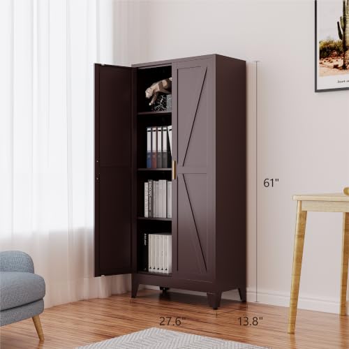61" Tall Farmhouse Metal Pantry Cabinet