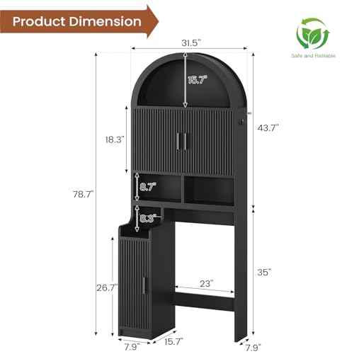 Arched Over The Toilet Storage Cabinet