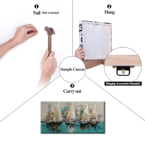 Framed canvas wall art Large Boats for living room Nature bedroom Decor Ocean landscape sailboat Canvas painting Ready to Hang Office Home Decoration sea poster Pictures