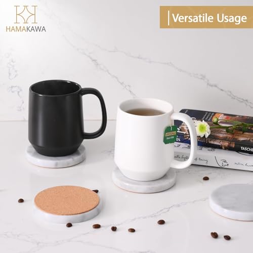 Real Natural Marble Coasters Set of 4 (4 Count)