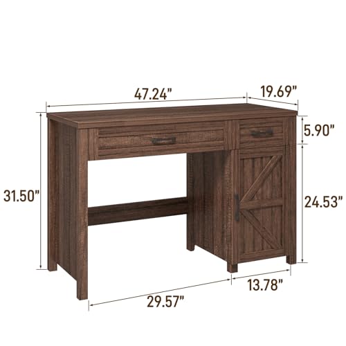 Farmhouse 47" Executive Desk with Storage Cabinet