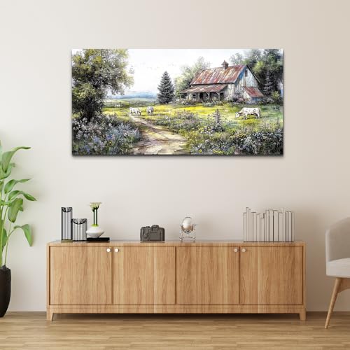 Canvas Wall Art For Living Room Wall Decor For Bedroom Office Decorations Field Wall Pictures Artwork Flower Scenery Watercolour Paintings Aesthetic Home Decor Ready to Hang 20x40 In