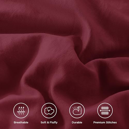 Burgundy Ruffle California King Comforter Set