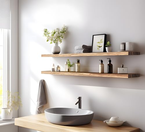 Wood Floating Shelves for Wall Decor (4 Count)