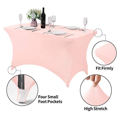 Spandex Table Cover for 4FT or 6ft or 8ft Table Universal Fitted Stretch Tablecloth for Party