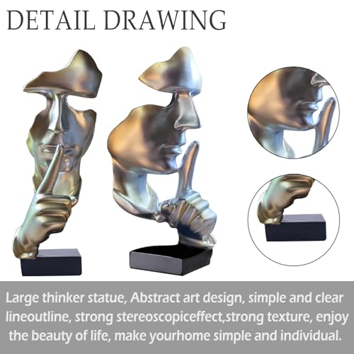 Abstract Statues Silence is Gold Decorative Objects