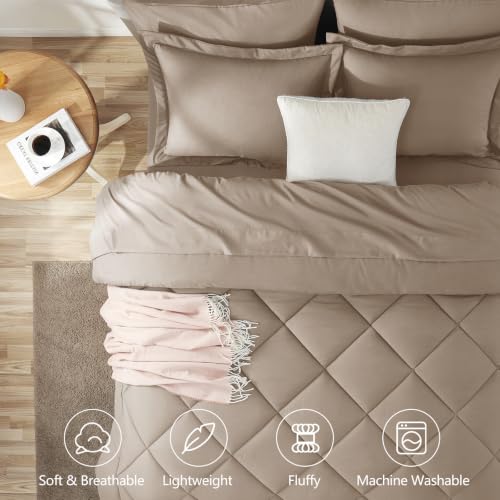 Full Comforter Set 82"x86" Khaki