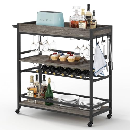 Bar Cart Home Bar Serving Cart on Wheels