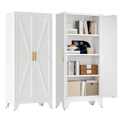 61" Tall Farmhouse Metal Pantry Cabinet