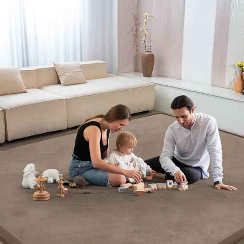 Baby Play Mat for Floor Nursery Rug Muscle Mat Area Rug Playroom Rug 47"x47" Playpen Mat Elastic Foam 1.3" Thick Crawling Mat for Babies