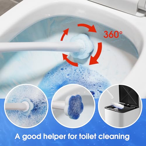 Disposable Toilet Bowl Brush with 40 Toilet Wand Refills