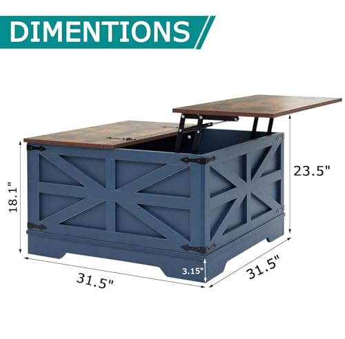 Blue Coffee Table with Storage