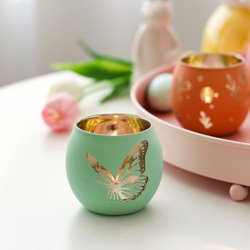 Easter Table Decorations 6PCS Glass Votive Tealight Candle Holders (6 Count)