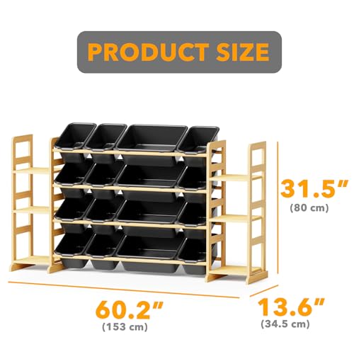 Toy Storage Organizer with 6 Shelves and 16 Bins