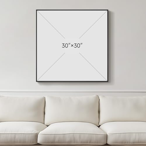 Large Framed Modern Navy Blue Abstract Wall Art for Living Room