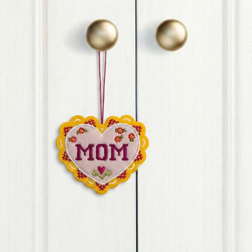 Everyday Handmade Stitched with Love Mom HeartFelt Charm Card