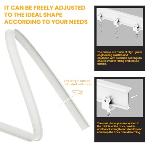 Room Divider Curtain Sets with Flexible Ceiling Track