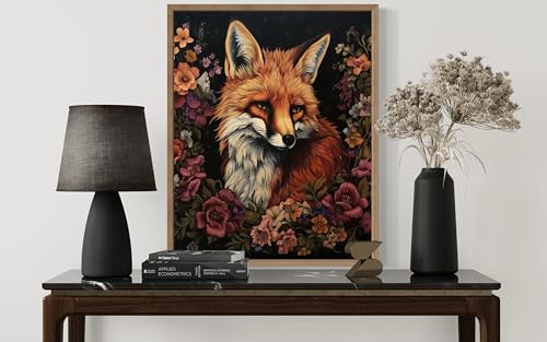 Fox and Flower Poster Art Print