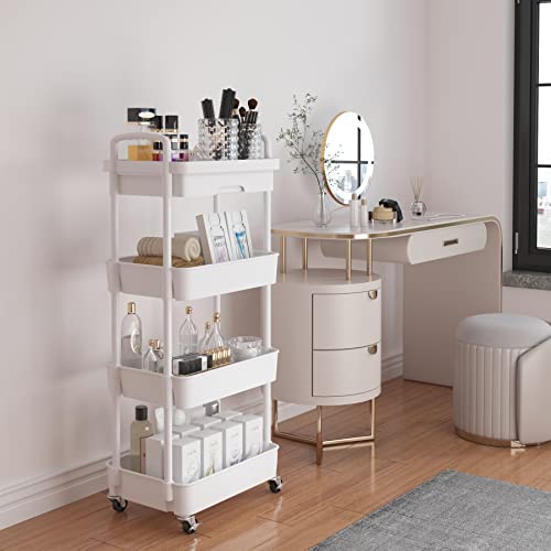 4 Tier Utility Cart with Drawer & Wheels