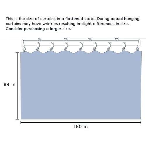 Room Divider Curtains with Flexible Ceiling Curtain Tracks Set