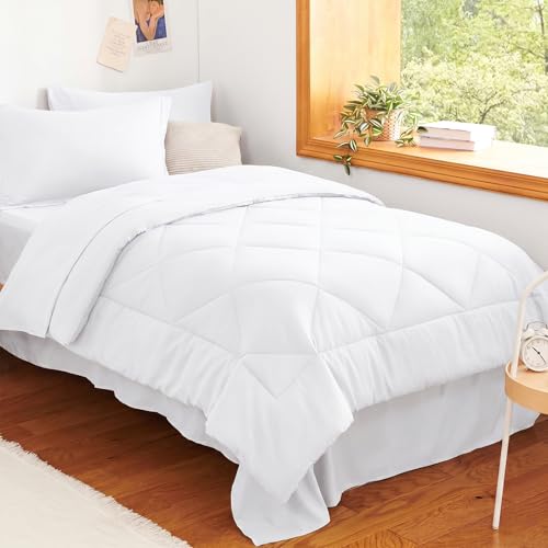 Twin Comforter Set 68"x88" White
