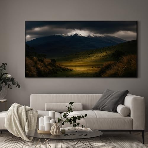 24"x46" Extra Large Framed Wall Art Majestic Snow