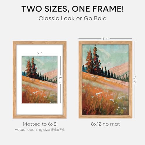 8x12 Natural Oak Picture Frame