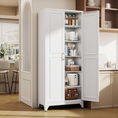 75" Metal Kitchen Pantry Cabinet