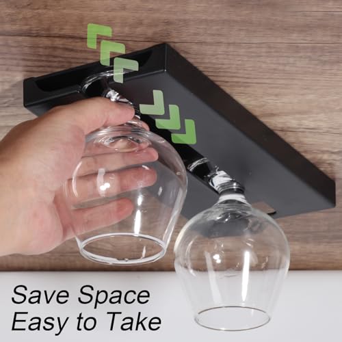 2 Pcs Wine Glass Holder Under Shelf or Cabinet Punch (2 Count)