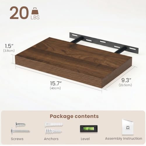 Floating Shelves 9 inch Deep 16”Long Set of 2 (2 Count)