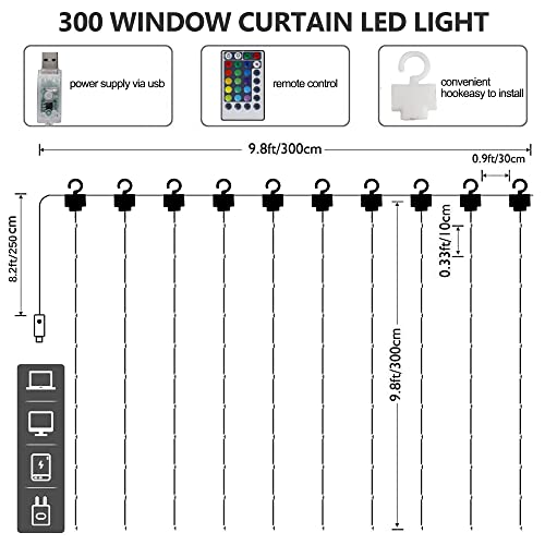 Window Curtain String Lights