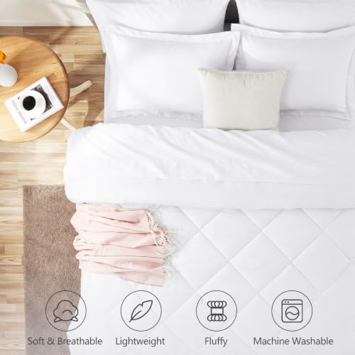Twin Comforter Set 68"x88" White