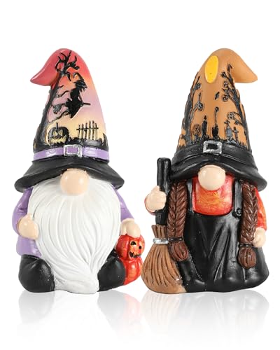 Halloween Gnomes and Witch Figurines (2 Count)