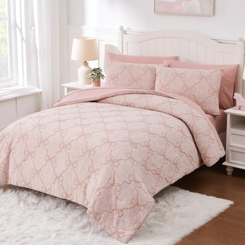 Twin Comforter Set with Sheets for Girls (5 Count)