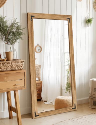 Wood Framed Full Length Mirror for Wall