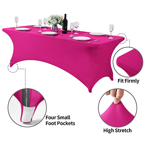 Spandex Table Cover for 8FT or 4ft or 6ft Table Universal Fitted Stretch Tablecloth for Party