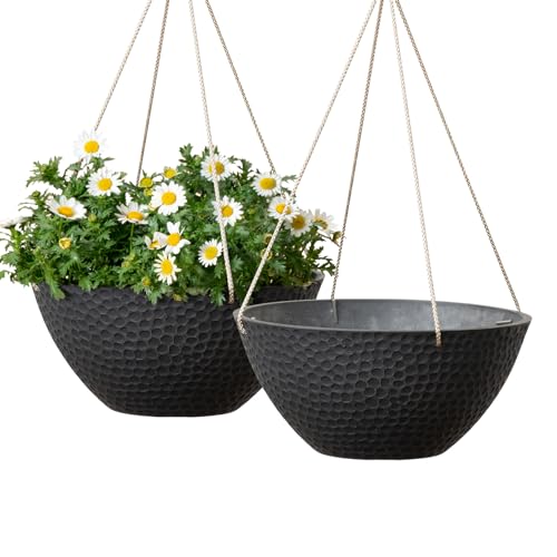 Large Hanging Planters for Outdoor Plants (2 Count)