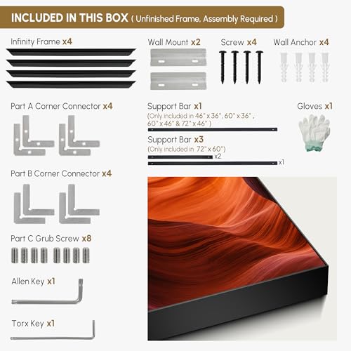30"x60" Extra Large Framed Wall Art Antelope Canyon Rock Formation with Vibrant Colors for Home Living Room Bedroom Decor