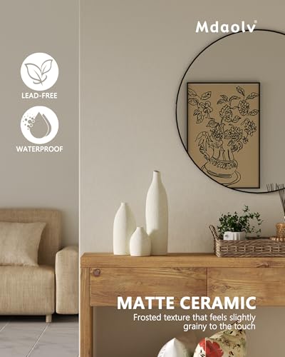Matte Clay Flower Vase Set of 3 Minimalist Nordic Modern Decorative Ceramic Vases for Home Table Decor (3 Count)