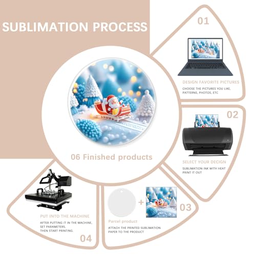 50 PCS Sublimation Ceramic Ornament Blank 3 inch Round Crafting DIY Personalized Christmas Home Decor Bulk Two (50 Count)
