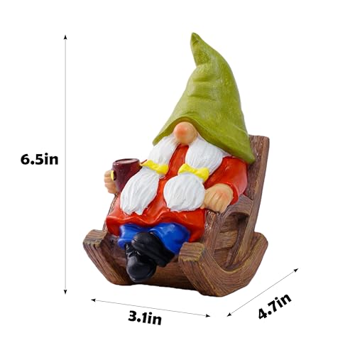 Drinking Coffee Faceless Garden Female Gnome Statue Decoration 6.5" Figurine Ornament for Indoor Outdoor Home Patio Yard Lawn