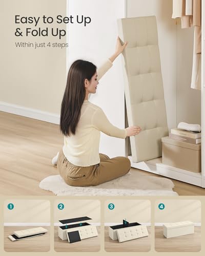 43.3 Inches Folding Storage Ottoman Bench